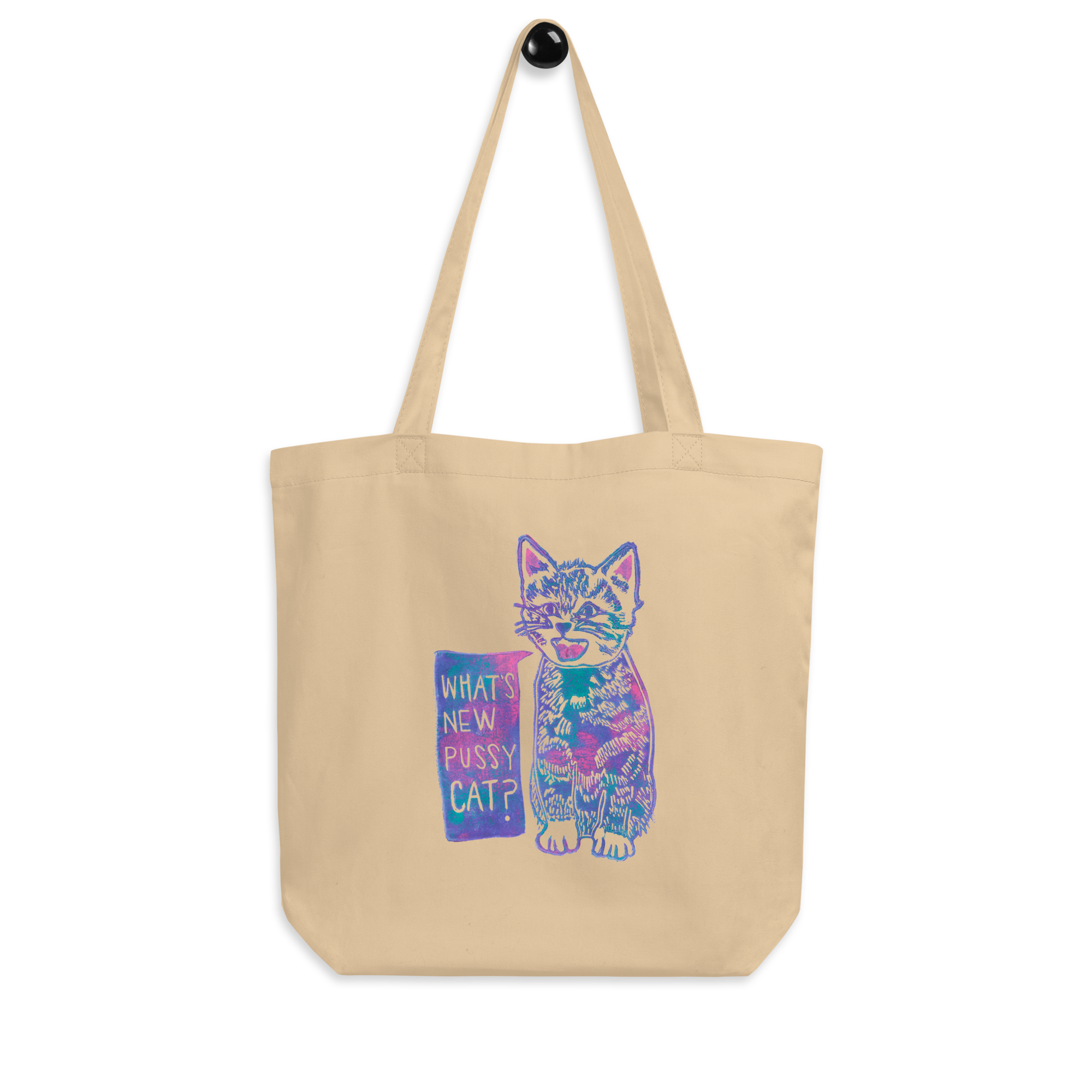 ★韓国大人気★SOUNDS GOOD◆New York Blues Cat Tote Bag SOUNDS GOOD New York Blues Cat Tote Bag - Natural