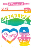 I'll Make It Like Your Birthday Every Day Greeting Card 6-Pack Inspired By Music