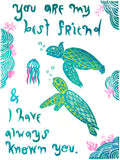 You Are My Best Friend Greeting Card 6-Pack Inspired By Music