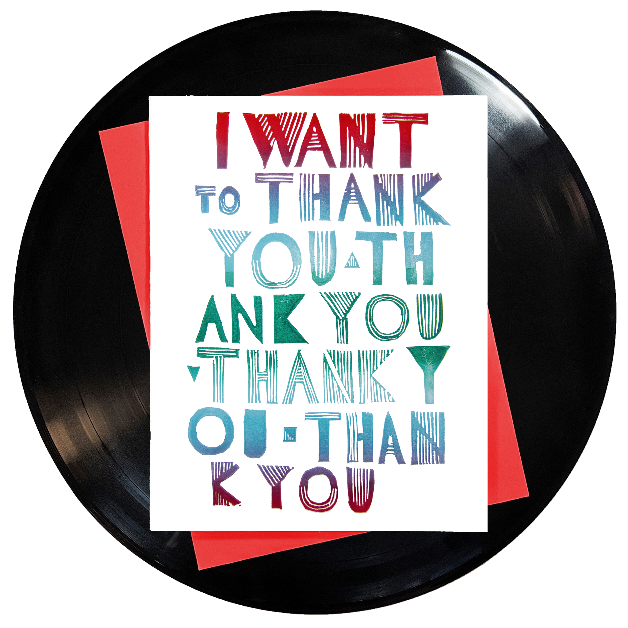 I Want To Thank You Thank You Thank You Thank You Greeting Card 6-Pack Inspired By Music