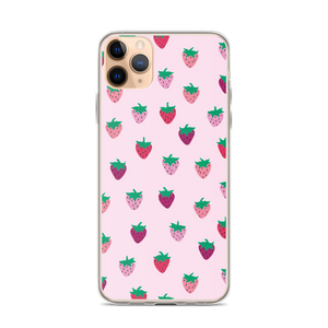 Pink Strawberry Patch iPhone Case