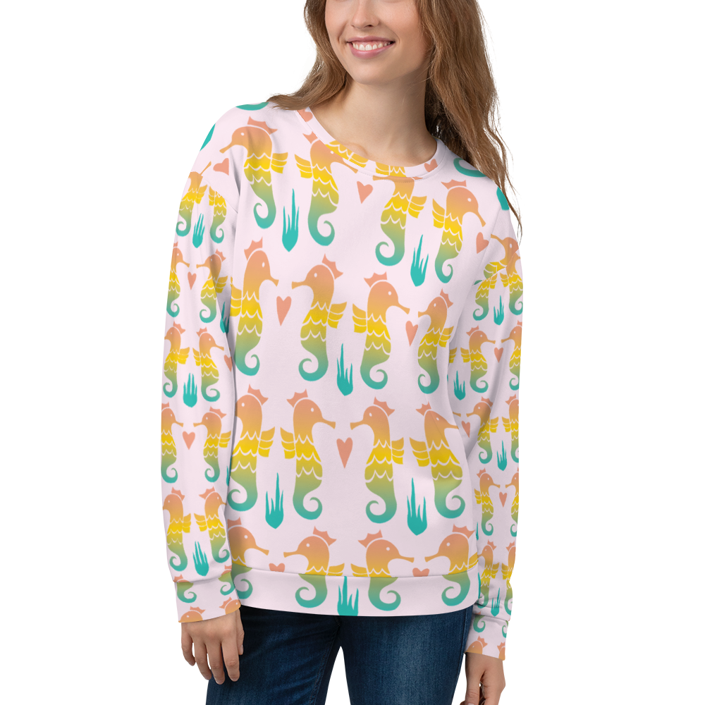 Royal Seahorse Pattern Sweatshirt
