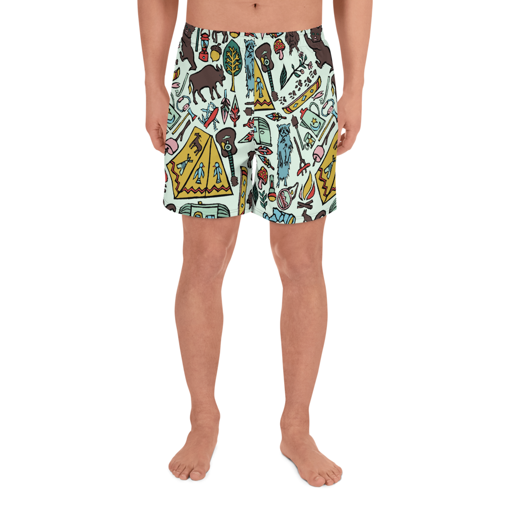 Whimsical Wilderness Athletic Long Shorts