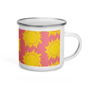 Retro Sun Enamel Camping Mug