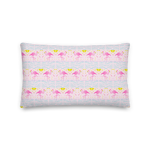 Flamingo Rays Premium Pillow