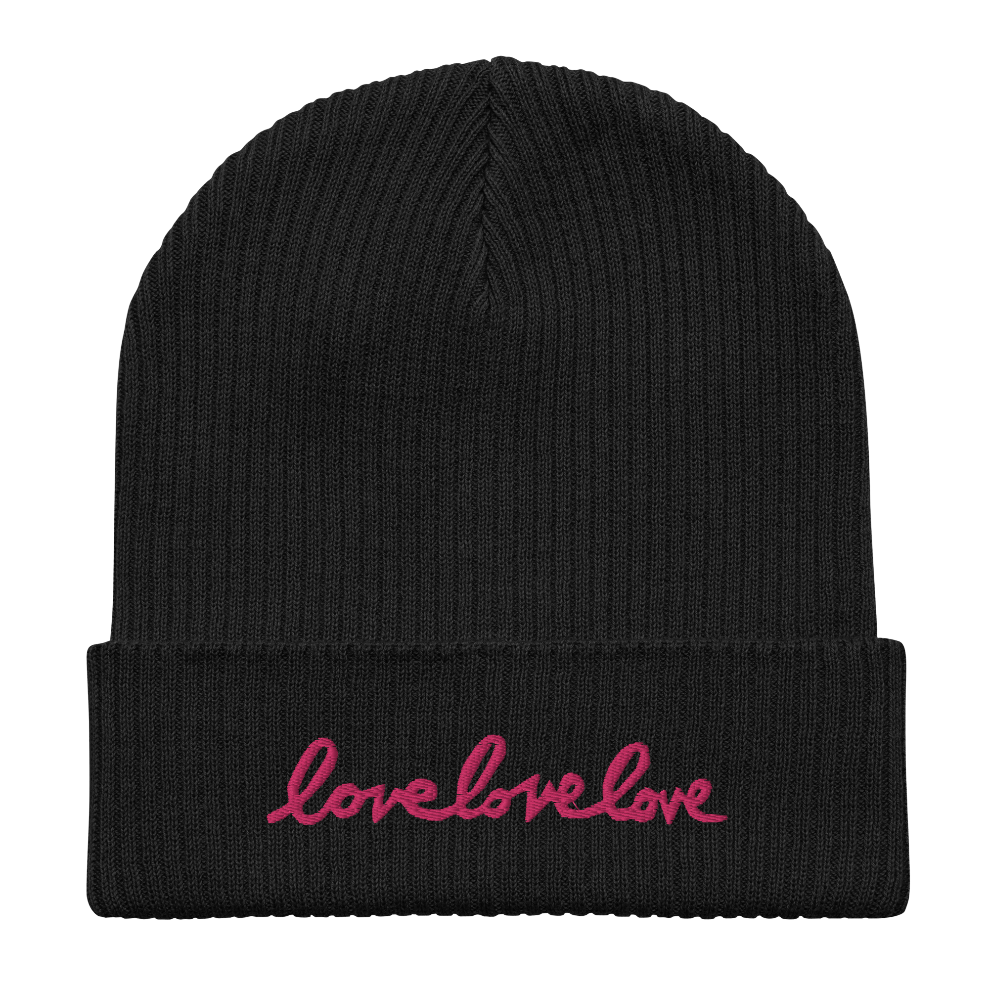 LoveLoveLove Organic Ribbed Beanie