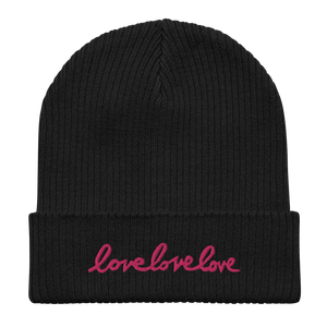 LoveLoveLove Organic Ribbed Beanie