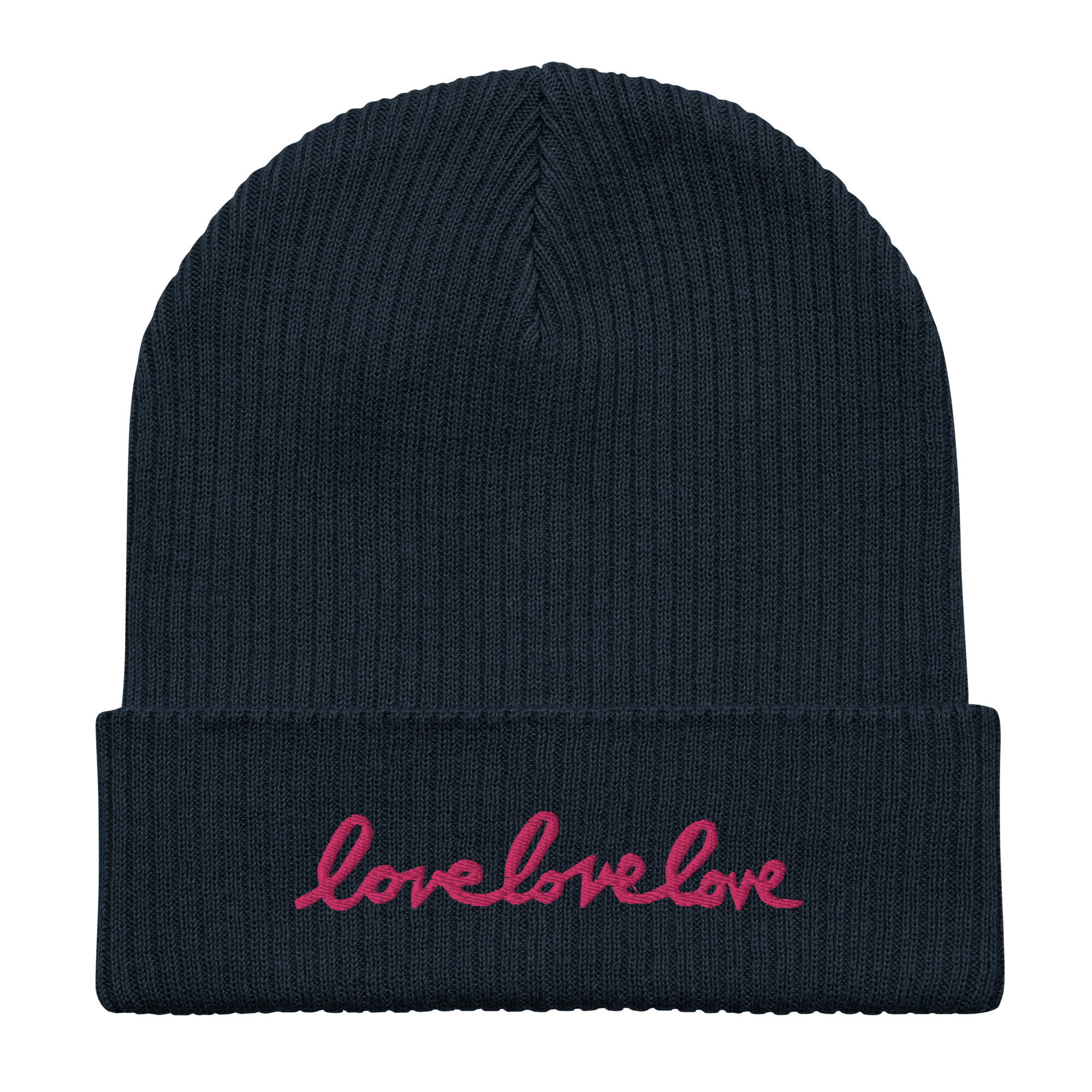 LoveLoveLove Organic Ribbed Beanie