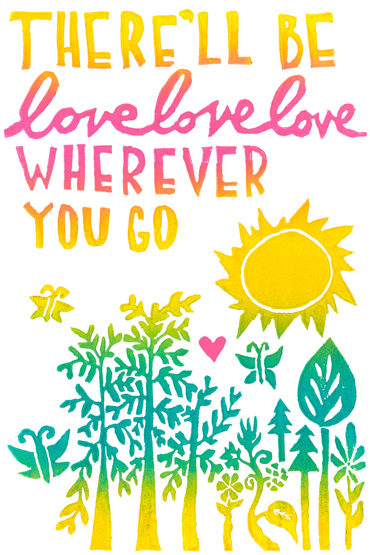 Love Love Love Wherever You Go Greeting Card 6-Pack Inspired By Music