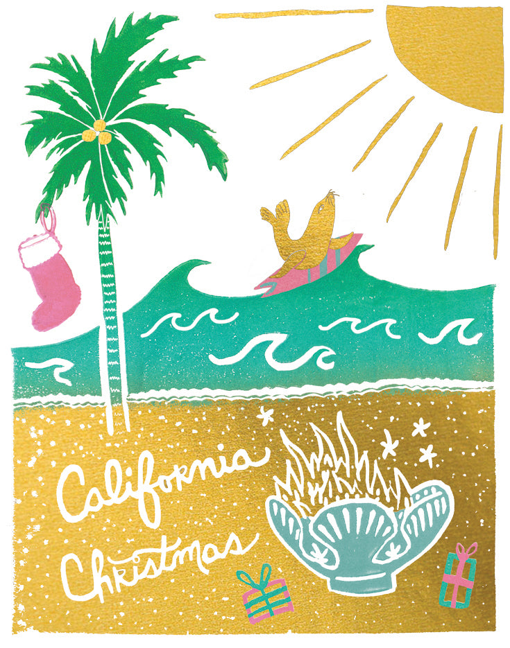 California Christmas Greeting Card 6-Pack Inspired By Music