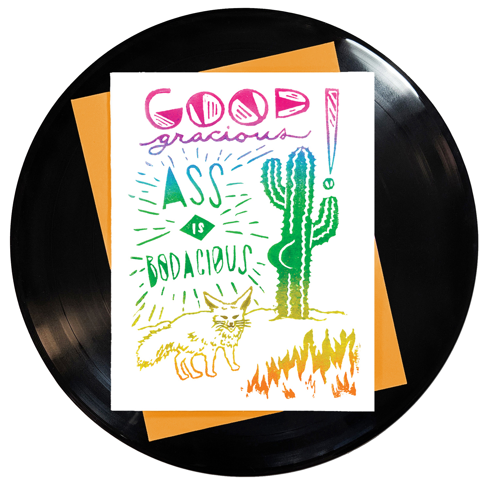 Good Gracious Ass Is Bodacious Greeting Card 6-Pack Inspired By Music