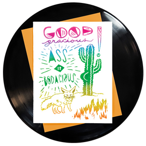 Good Gracious Ass Is Bodacious Greeting Card 6-Pack Inspired By Music