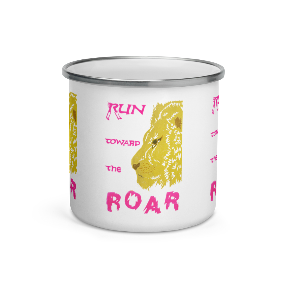 Run Toward The Roar Enamel Camping Mug