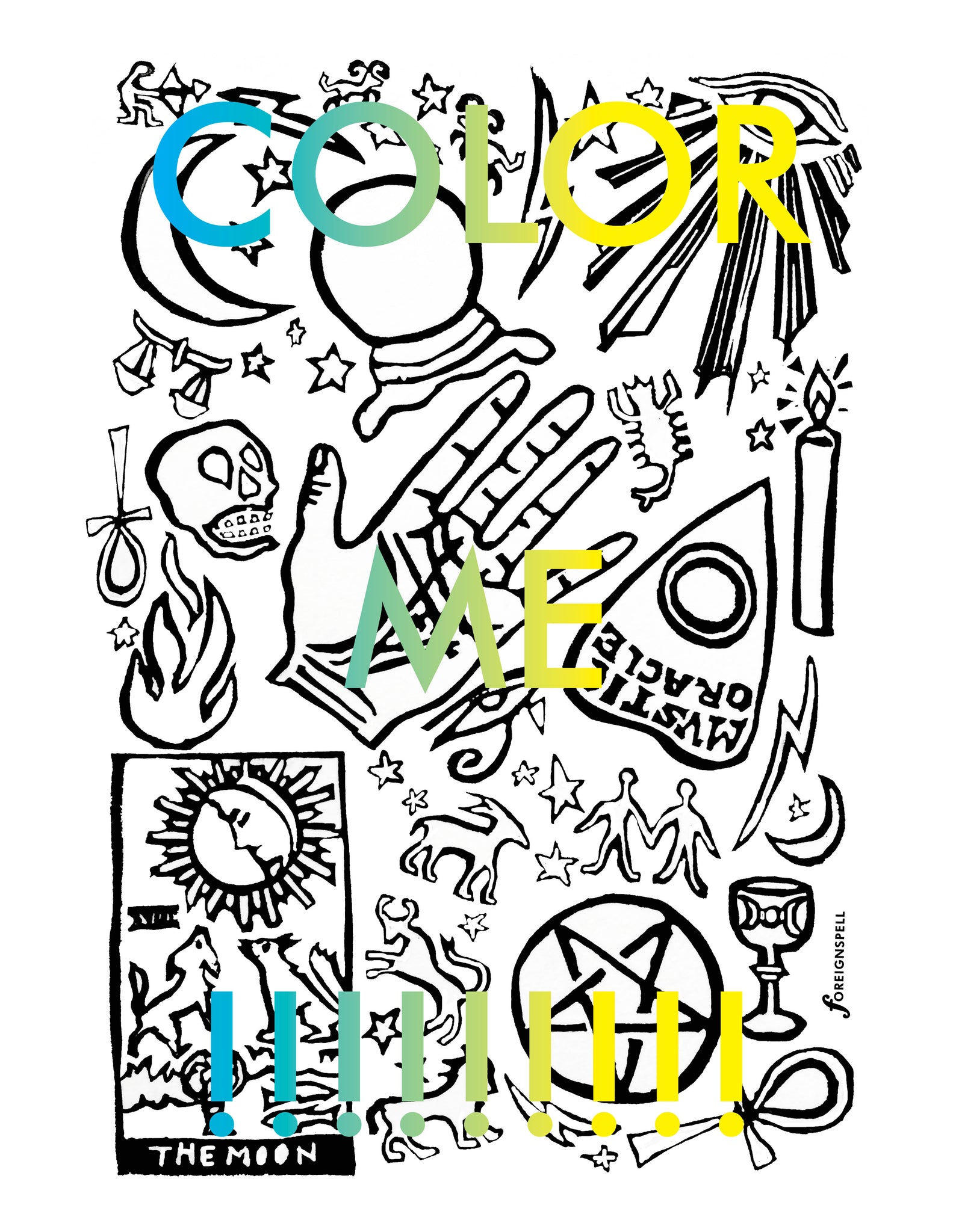 Occult Coloring Page Digital Download