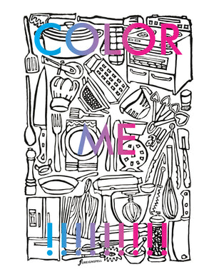 Kitchen Coloring Page Digital Download