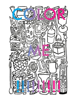 Cocktail Hour Coloring Page Digital Download
