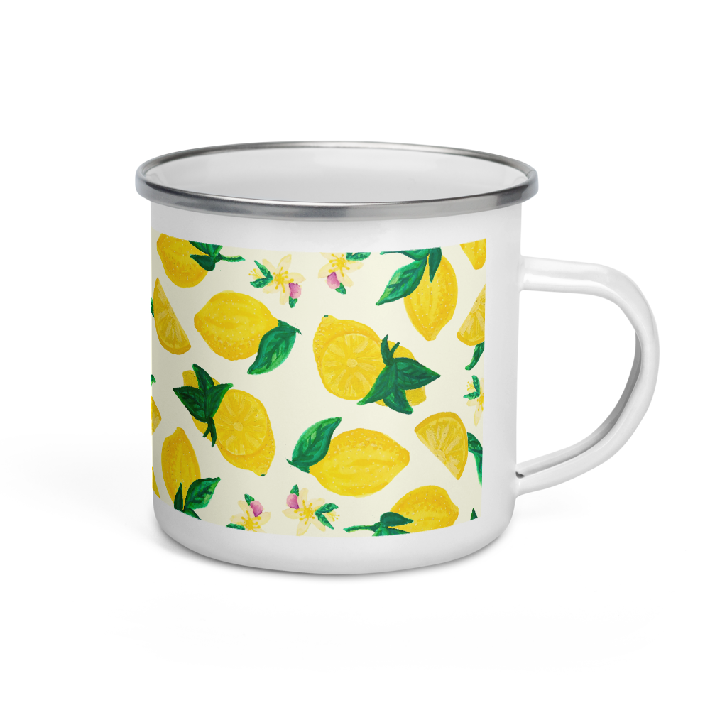 Citrus Blossoms Enamel Camping Mug