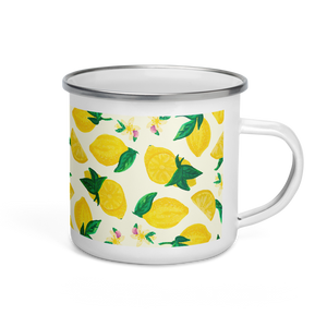 Citrus Blossoms Enamel Camping Mug