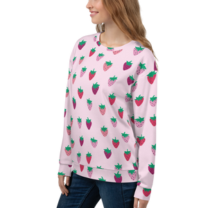 Pink Strawberry Patch Pattern Sweatshirt