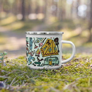 Whimsical Wilderness Enamel Camping Mug