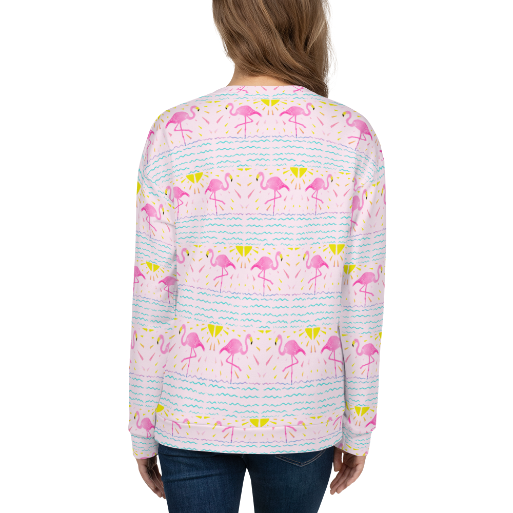 Bright Flamingo Rays Pattern Sweatshirt
