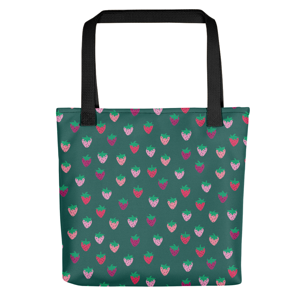 Green Strawberry Patch Tote Bag