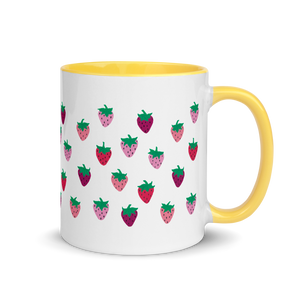 Strawberry Patch Mug with Color Inside