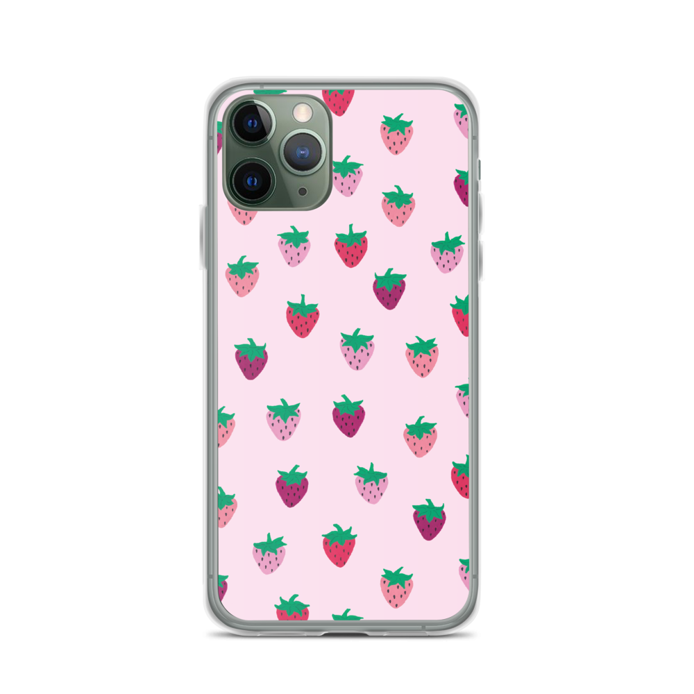 Pink Strawberry Patch iPhone Case