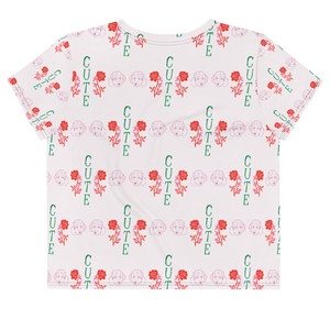 I Think You're Cute All-Over Print Crop Tee