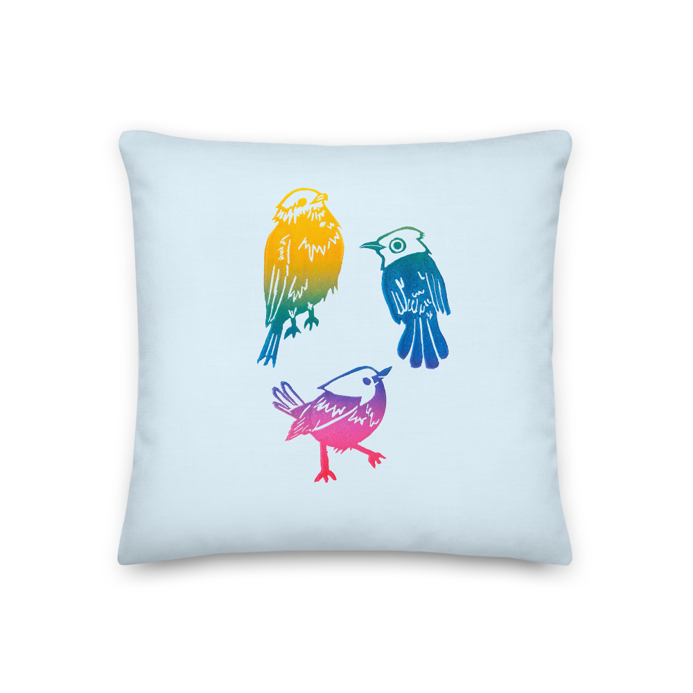 Three Little Birds Premium Pillow