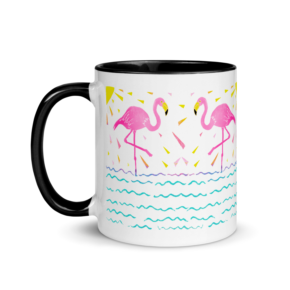 Flamingo Rays Mug with Color Inside