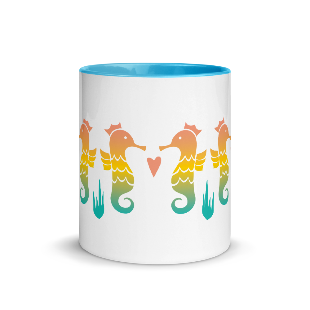 Royal Seahorse Mug with Color Inside