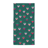 Green Strawberry Patch Towel