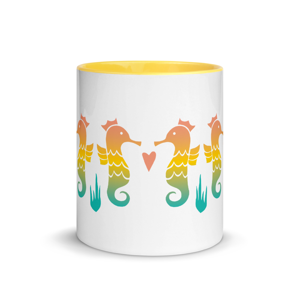 Royal Seahorse Mug with Color Inside