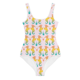 Royal Seahorse All-Over Print Youth Swimsuit