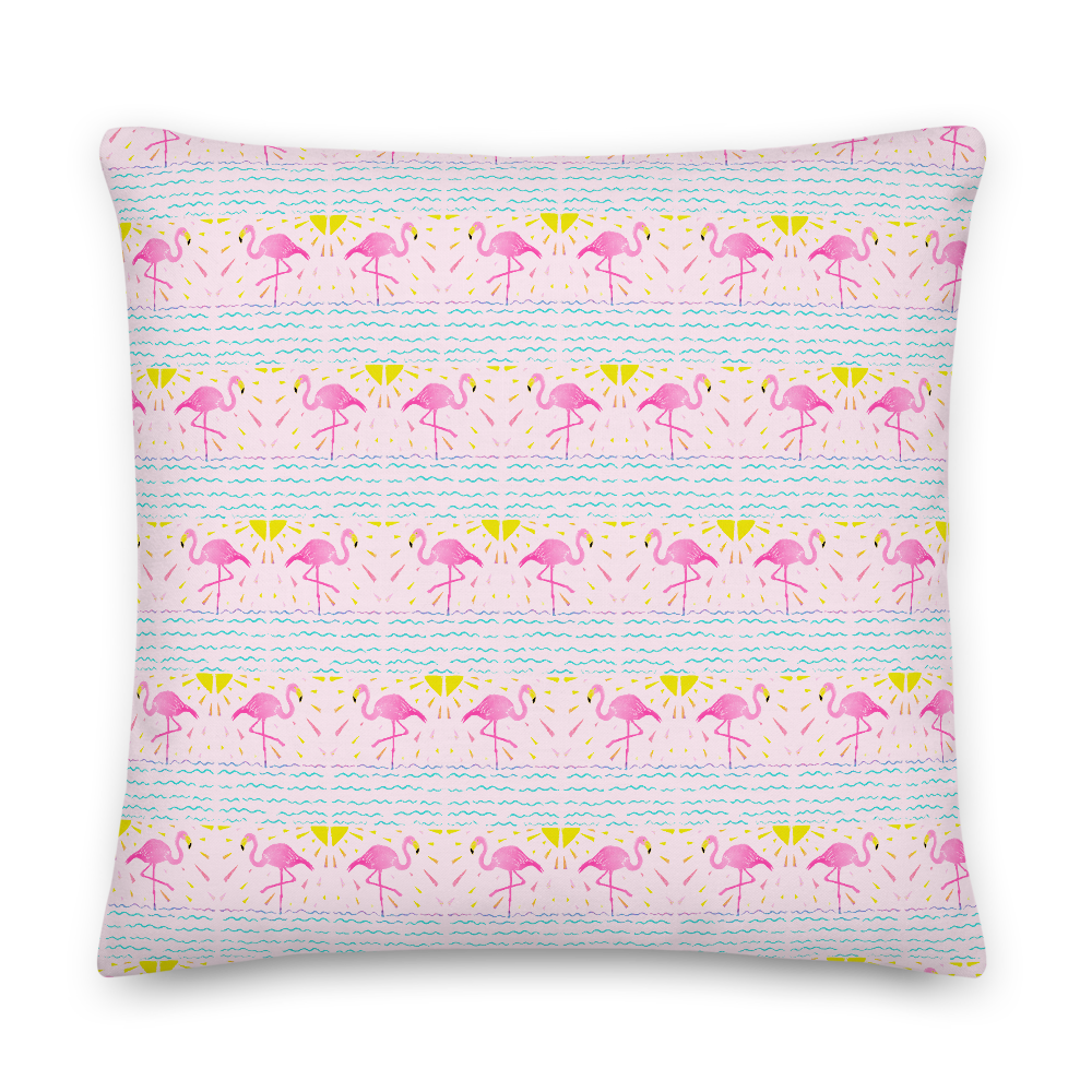 Flamingo Rays Premium Pillow