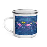 Moonlight Flamingo Rays Enamel Camping Mug
