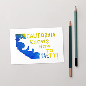 California Knows How To Party Standard Postcard
