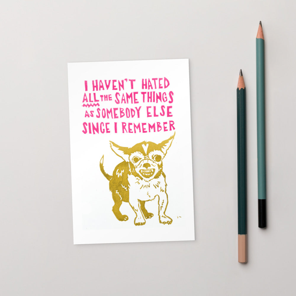 Adorably Hateful Chihuahua Postcard