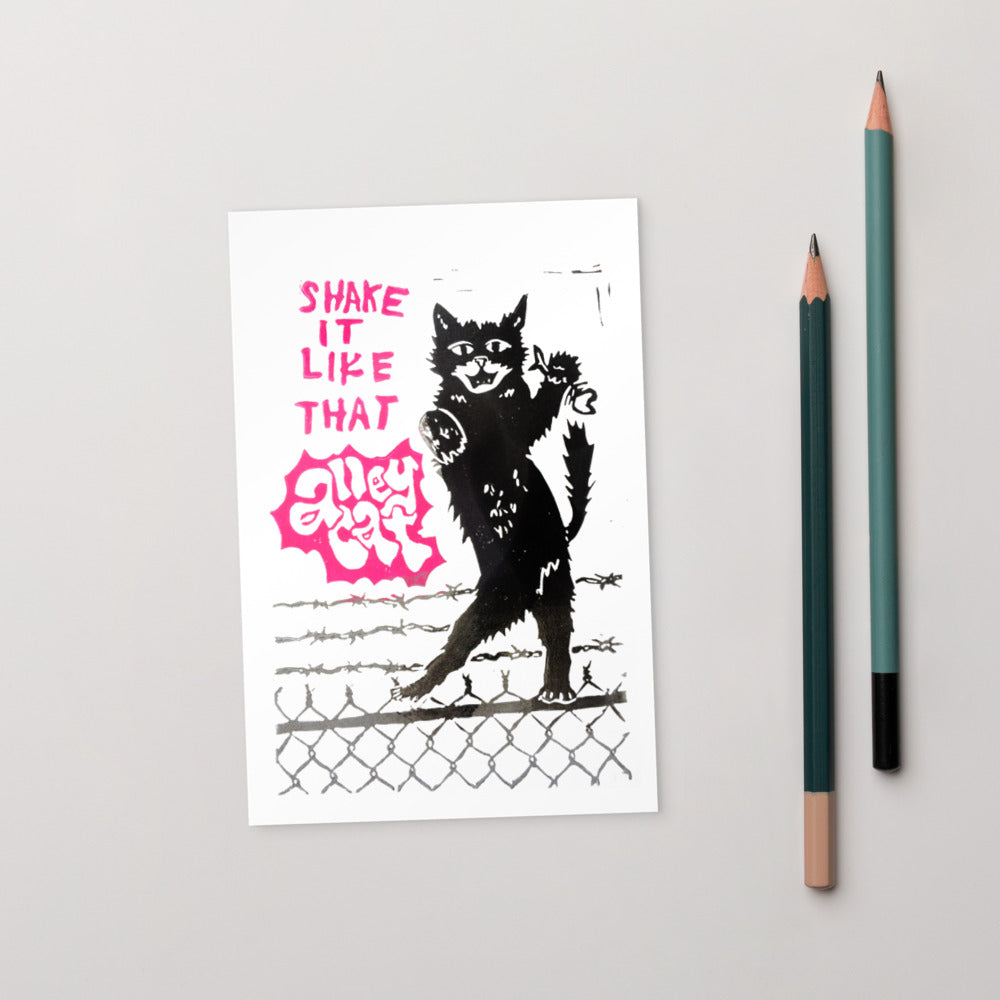 Shake It Like That Alley Cat Postcard